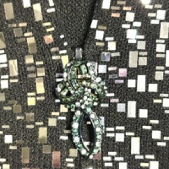 St. John Evening Navy by Marie Gray Navy Sequin 2-Piece Skirt Suit, Sz 4 - Picture 4 of 6